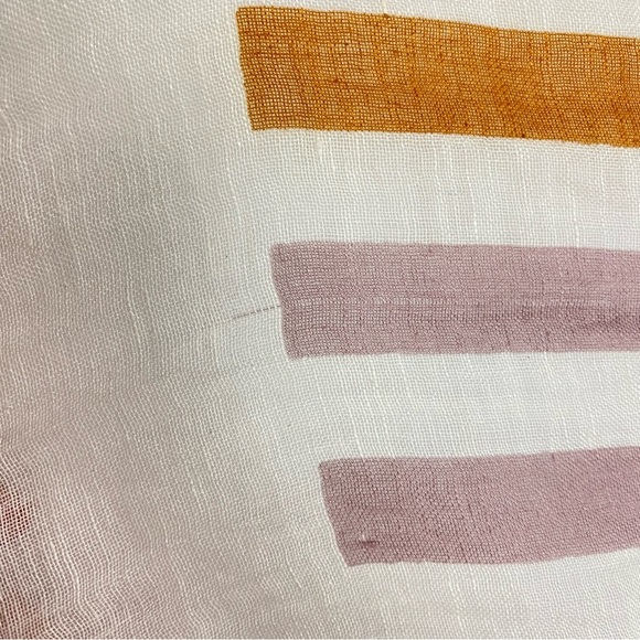 Altea Striped Scarf Large Wrap Shawl Unisex Linen Cotton Lightweight Cream Brown - Picture 13 of 13